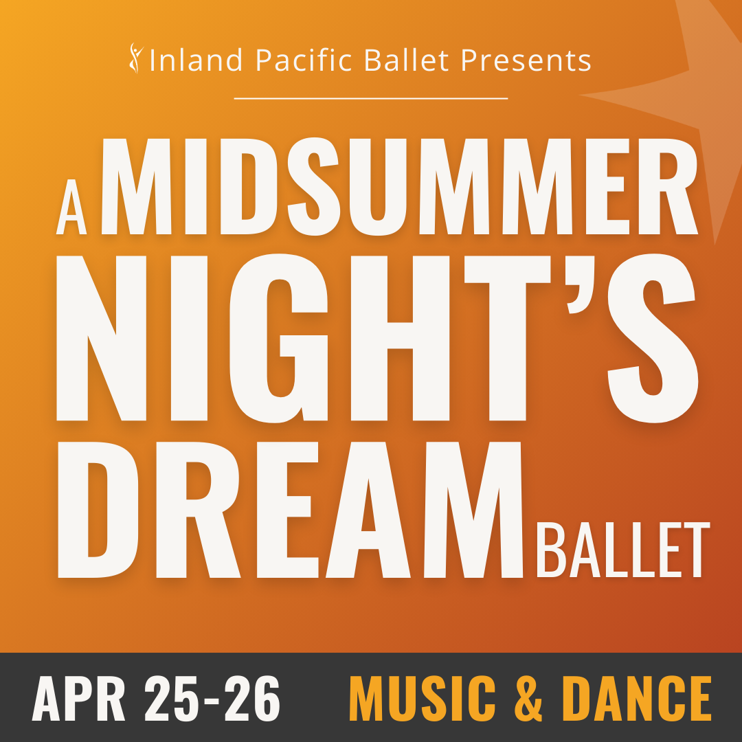 a yellow and orange background with white text that reads a midsummer night's dream ballet