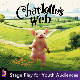 pink pig in front of green hills with text that reads